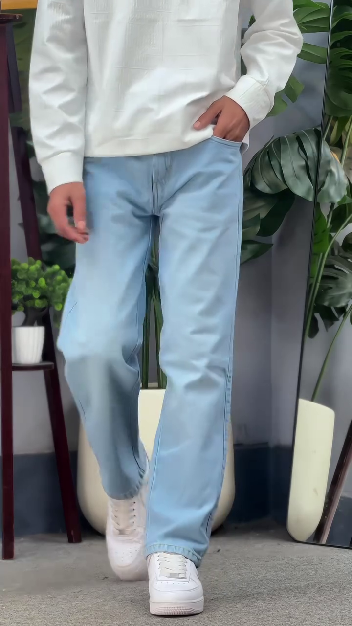 Men’s Loose Fit Mid-Rise Dark Grey Jeans — Relaxed Comfort with Everyday Style