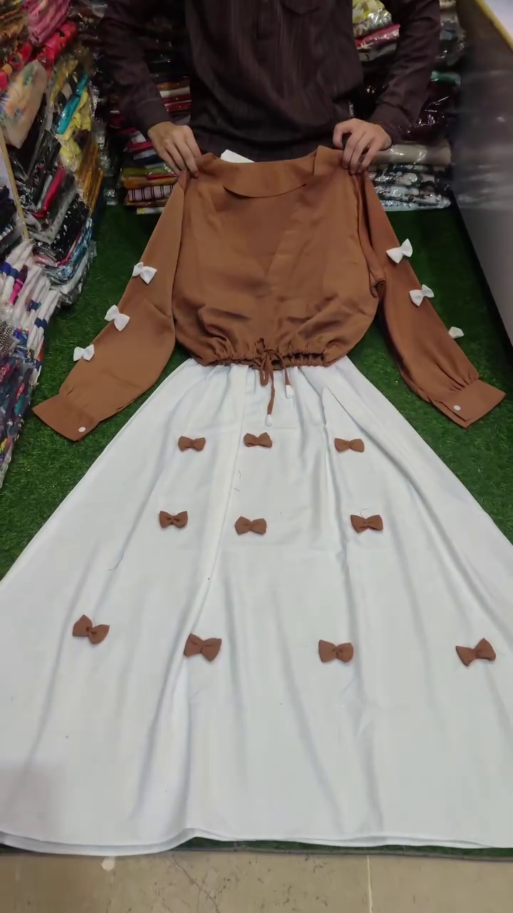 Bin Asif New Long Bow-Attached Maxi Dress — Elegant Flow in Premium Georgette