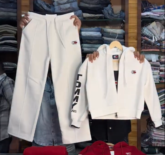 White Tommy Hilfiger Tracksuit — Iconic Comfort with Classic Style