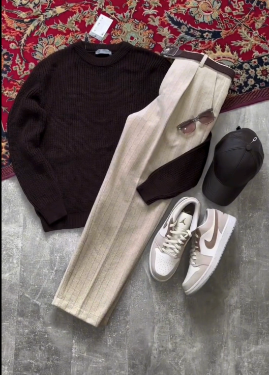 Earth-Tone Elegance: Modern Minimal Outfit for Men 🤎🤍