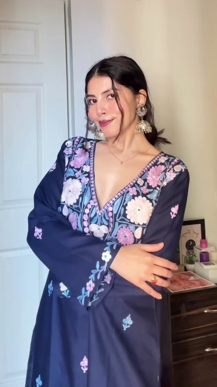 Women’s Floral Embroidered Cotton Straight Kurta – Comfortable, Elegant, and Everyday Wear