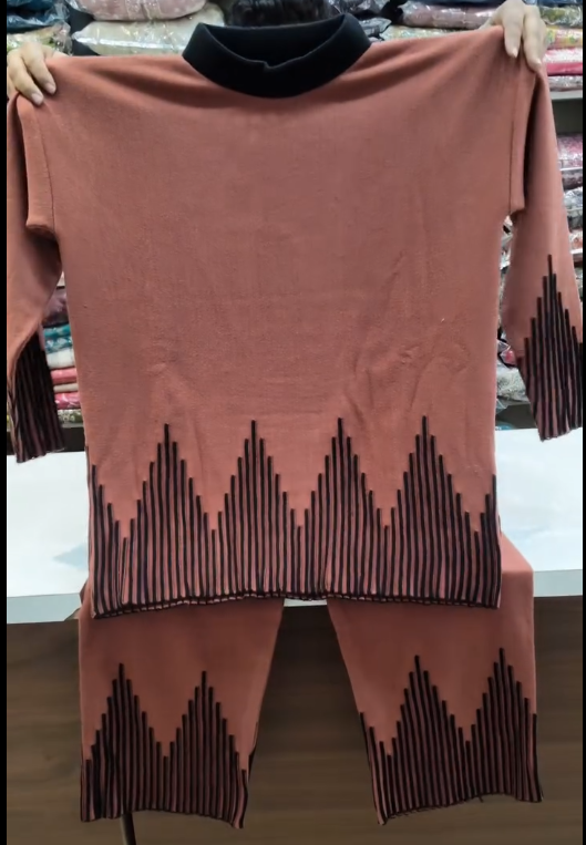 Women’s Rust Knit Sweater and Matching Trousers Set – Cozy, Chic, and Stylishly Coordinated
