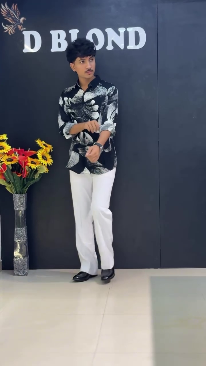 🎨 Stand Out in Style: Exclusive Printed Full-Sleeves Abstract Shirt & White Bottomwear Combo 👕🤍