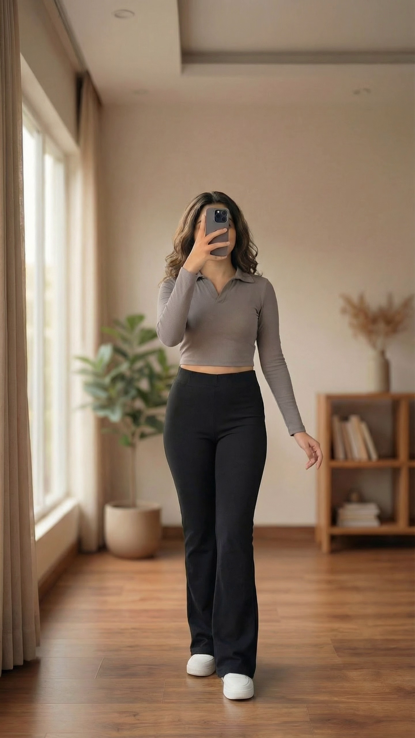 IUGA Women’s Plain Round Neck Rib Knit Regular Top – Timeless Comfort and Everyday Style