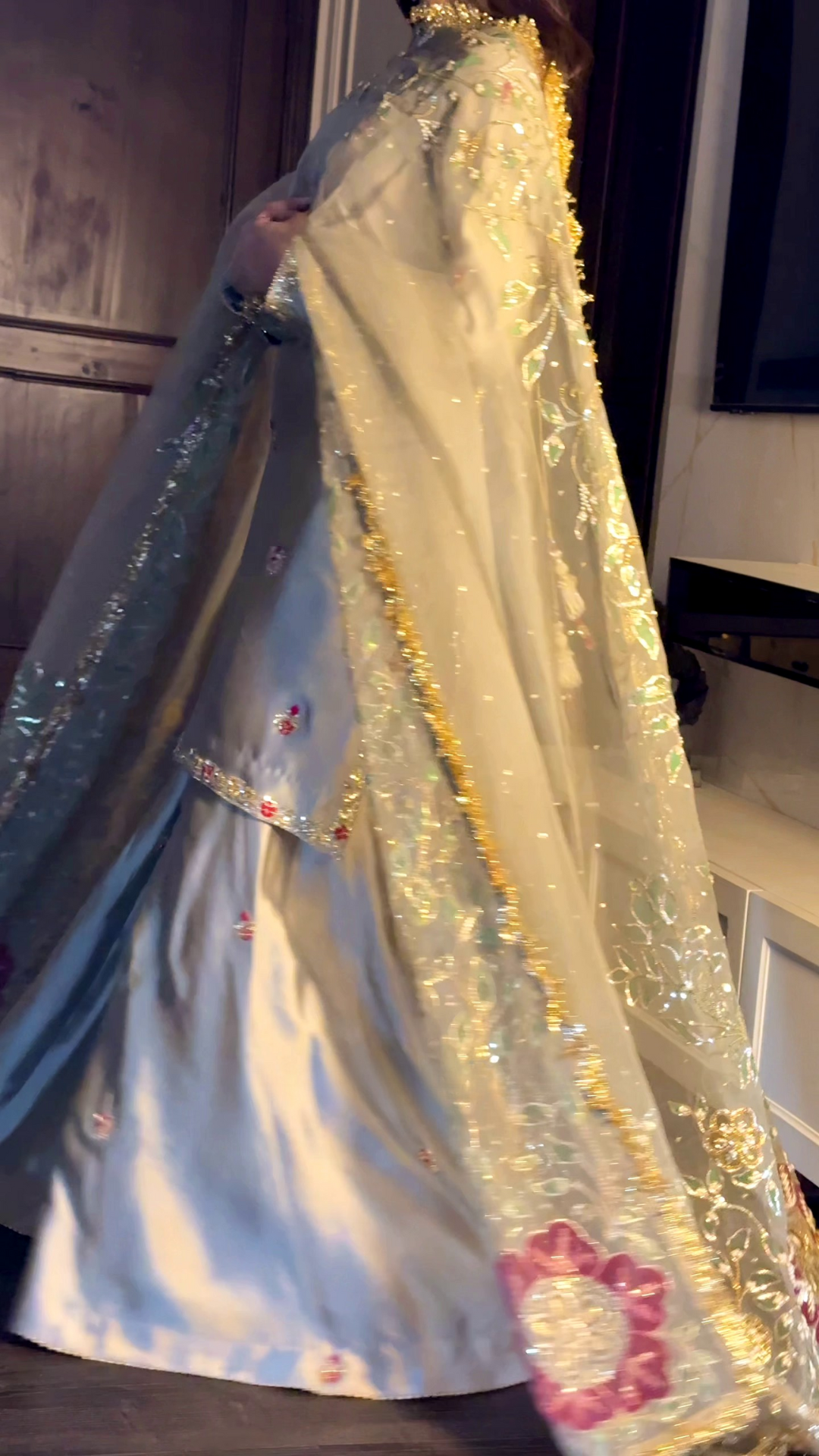 Tissue Shimmer Punjabi Sharara Suit – Elegant, Comfortable, and Festive-Ready