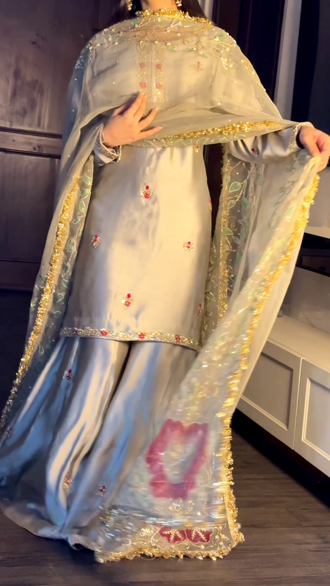 Tissue Shimmer Punjabi Sharara Suit – Elegant, Comfortable, and Festive-Ready