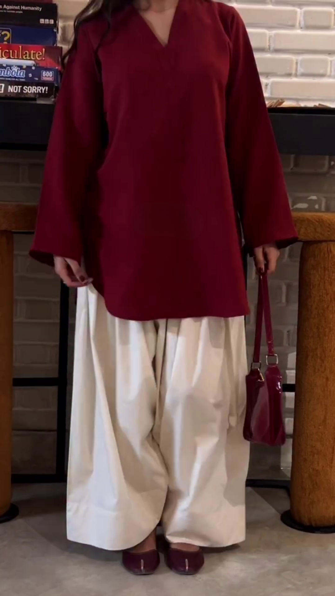 Solid Berry Lush Pashmina Kurta & Farshi Salwar Set – Elegant, Luxurious, and Timeless