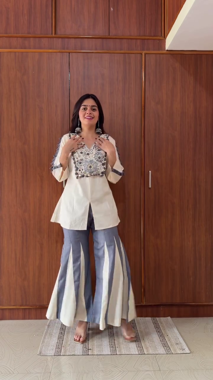 3 Elegant Ethnic Looks: Classic White Kurta Set, Peach Dupatta Suit & Indo-Western Mirror Work Outfit