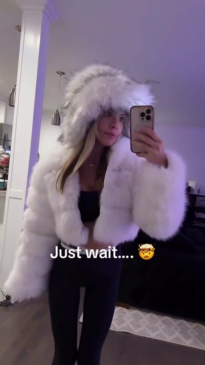 Glow-Up Winter Vibes: LED Rainbow Faux Fur Jacket & Matching Fluffy Hat – The Ultimate Party Statement Look