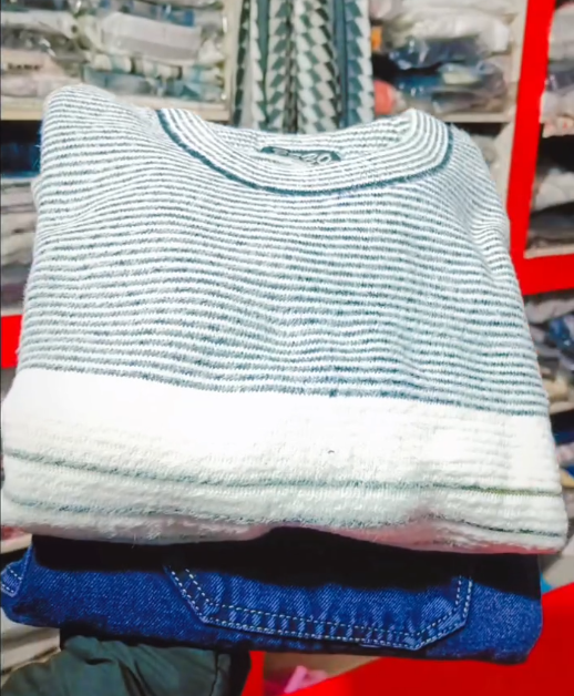 Winter Classic: Soft Striped Knit Sweater in Grey & White – Cozy, Stylish & Everyday Ready