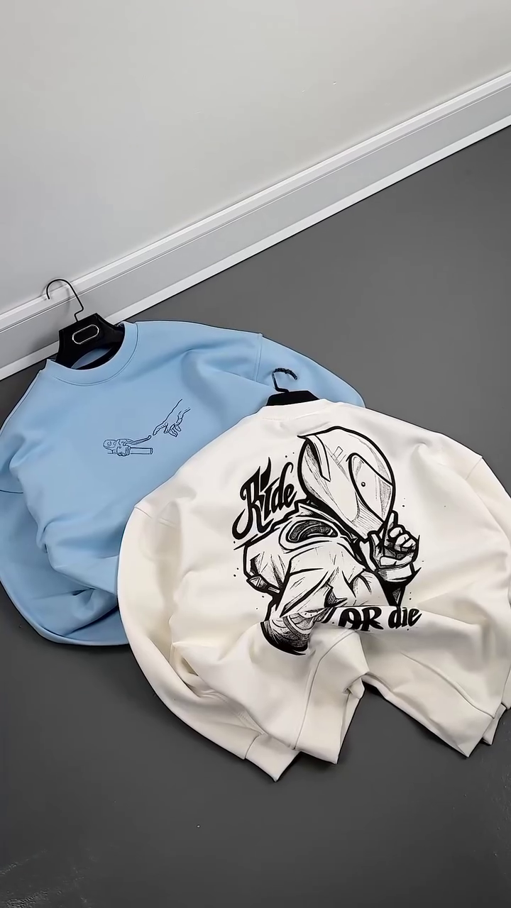 Black Hoodie with White Graphic Print – Casual Comfort Meets Bold Style