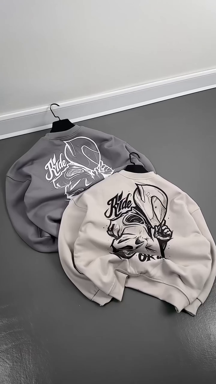 Black Hoodie with White Graphic Print – Casual Comfort Meets Bold Style