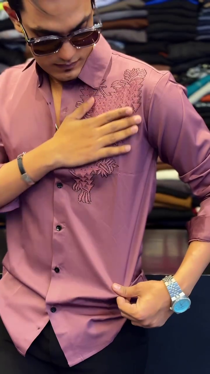 Twilight Bloom Shirt – Wine Color | Elegant & Contemporary Men’s Casual Shirt