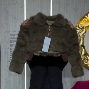 Brown Faux-Fur Crop Jacket – Cozy, Chic & Statement-Making Outerwear