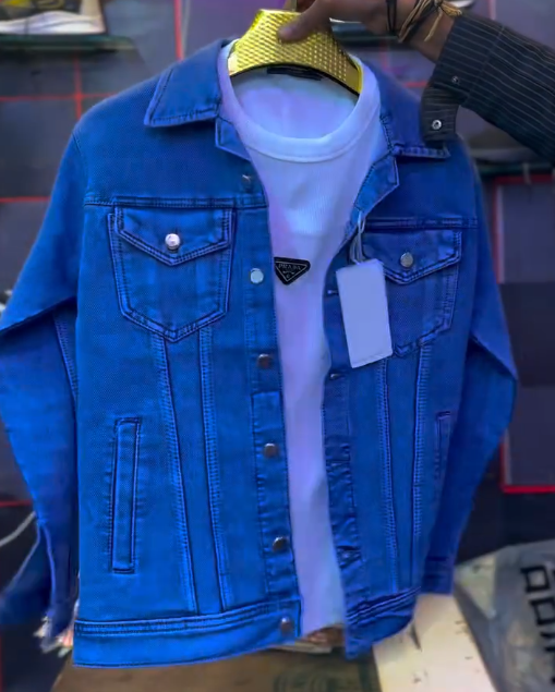 Men’s Dark Blue Denim Jacket – Timeless Casual Outerwear