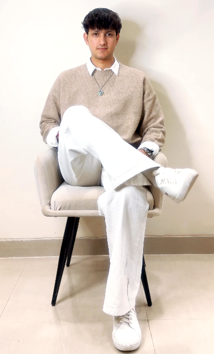 Men’s Beige Knit Sweater with Trousers Combo – Premium Smart Casual Outfit