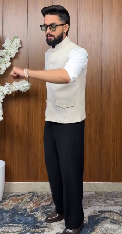 Half a Man Jacket with Trousers – Bold Contemporary Streetwear Ensemble