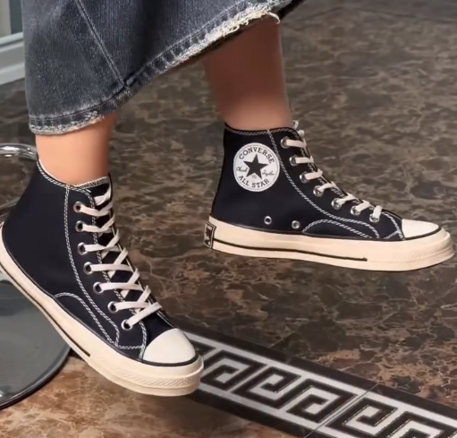 Black Canvas High-Top Sneakers – Classic Streetwear Footwear