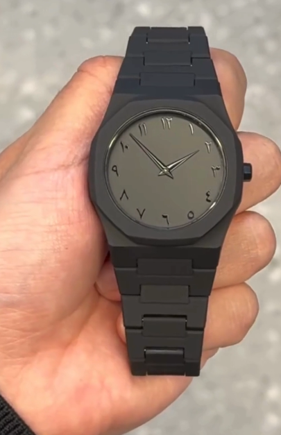 Matte Black Analog Watch with Eastern Arabic Numerals — Bold Style Meets Cultural Elegance