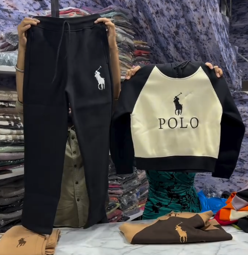 Premium Winter Tracksuit Set – Polo Style Sweatshirt & Jogger Combo