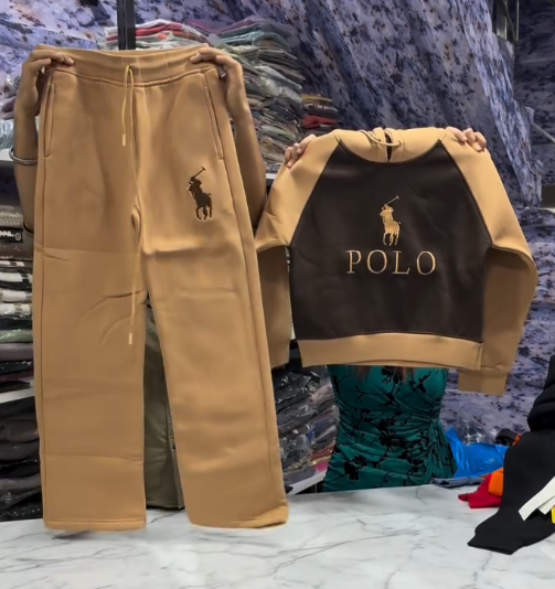 Premium Winter Tracksuit Set – Polo Style Sweatshirt & Jogger Combo