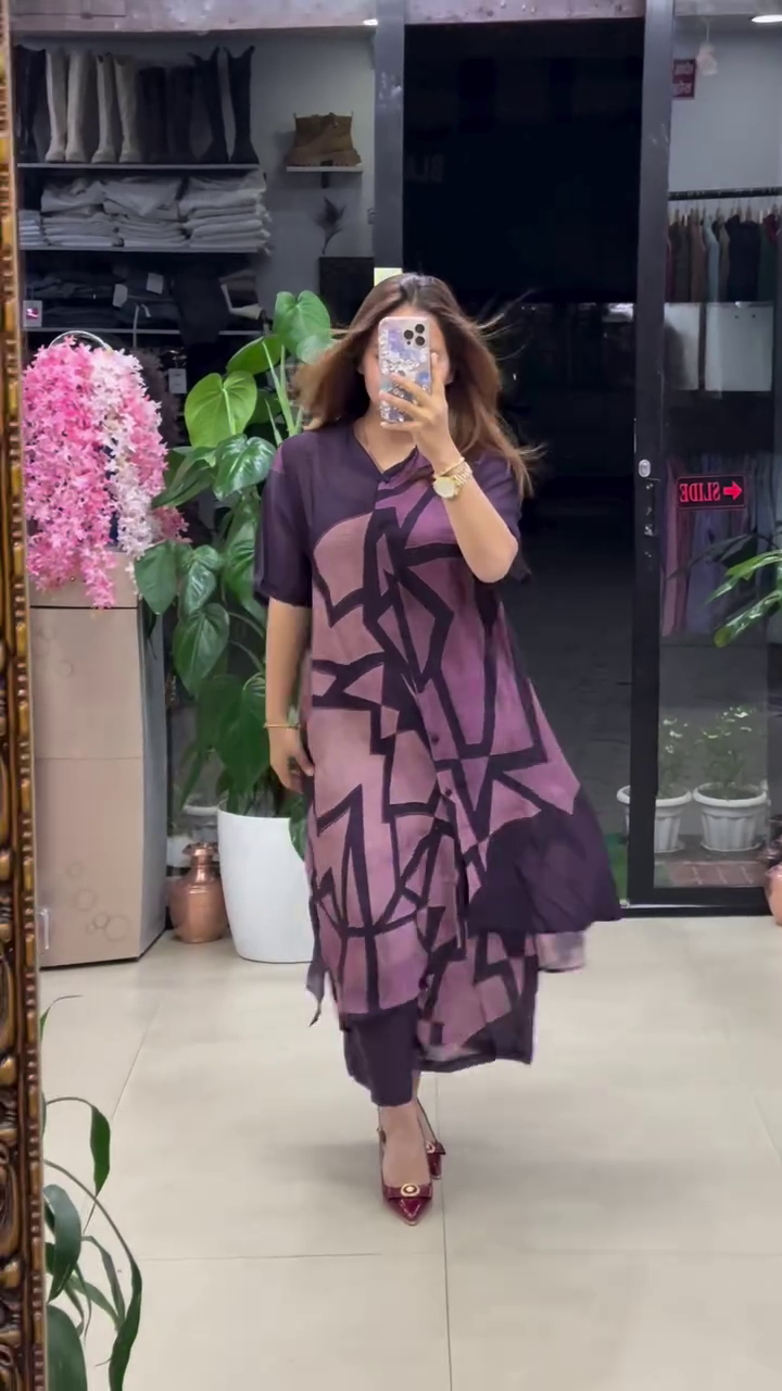 Red Abstract Printed Co-Ord Set – Bold Colors with Effortless Style