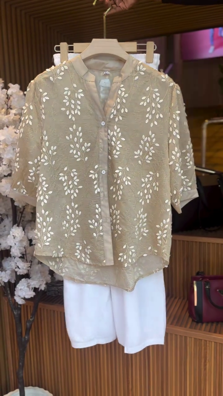 Stylish Shirt and White Pant Set – Modern Elegance Redefined