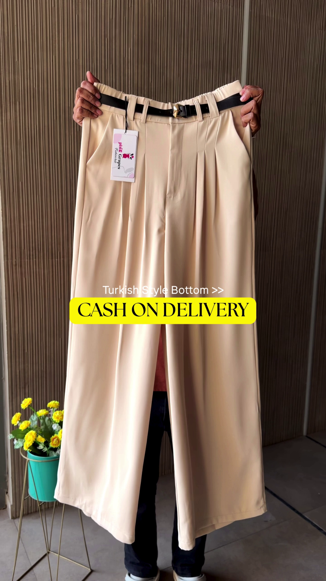 Beige Tailored Wide-Leg Pants – Effortless Elegance Meets Modern Comfort