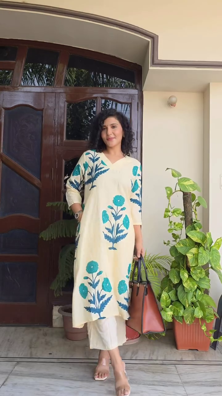 💙 Royal Ease: Cobalt Blue Relaxed Kurta Set