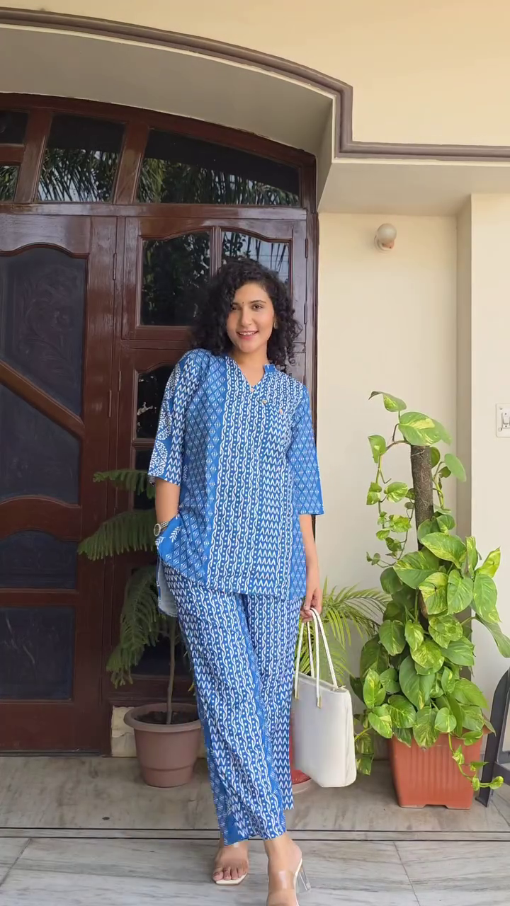 💙 Royal Ease: Cobalt Blue Relaxed Kurta Set