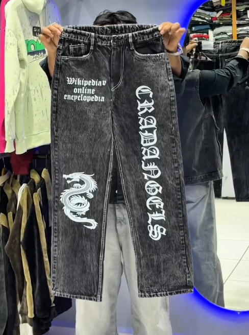 🖤 Cartoon Classic: Tom & Jerry Wide-Leg Denim