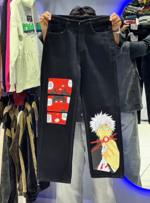 🖤 Cartoon Classic: Tom & Jerry Wide-Leg Denim