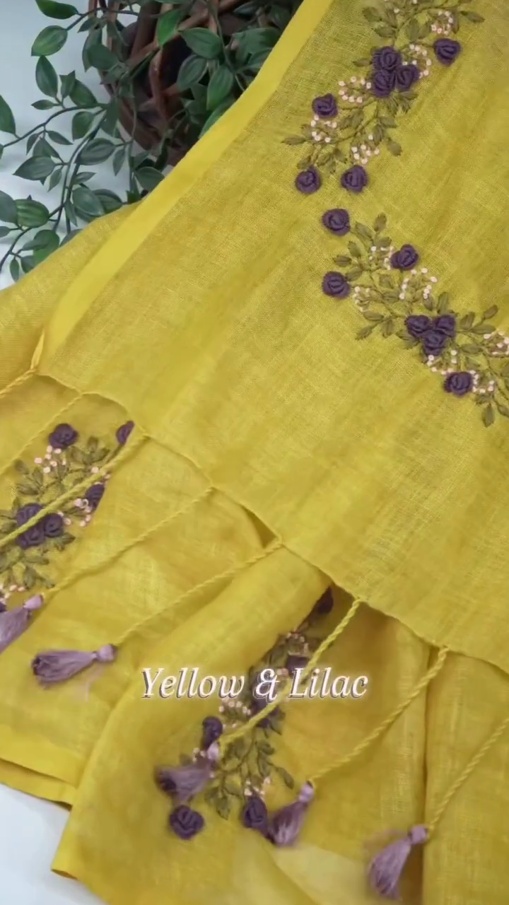 Sunshine Yellow Embroidered Saree