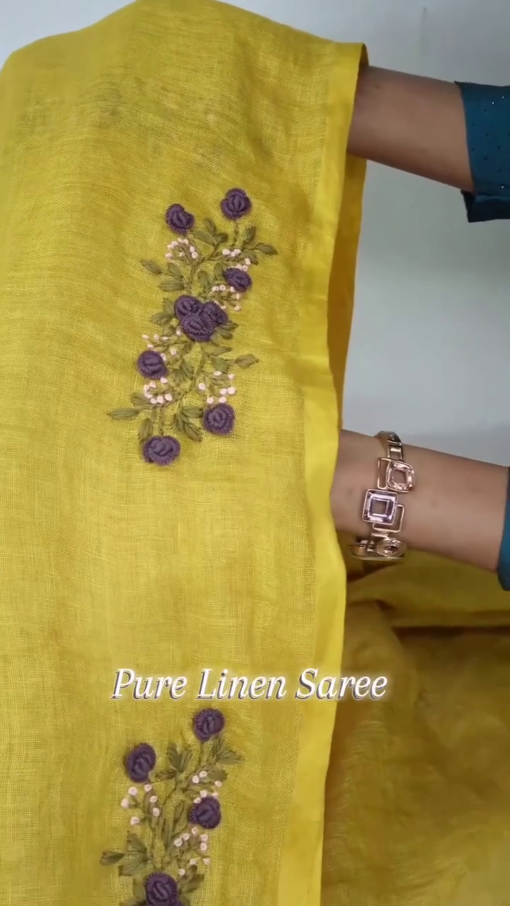 Sunshine Yellow Embroidered Saree