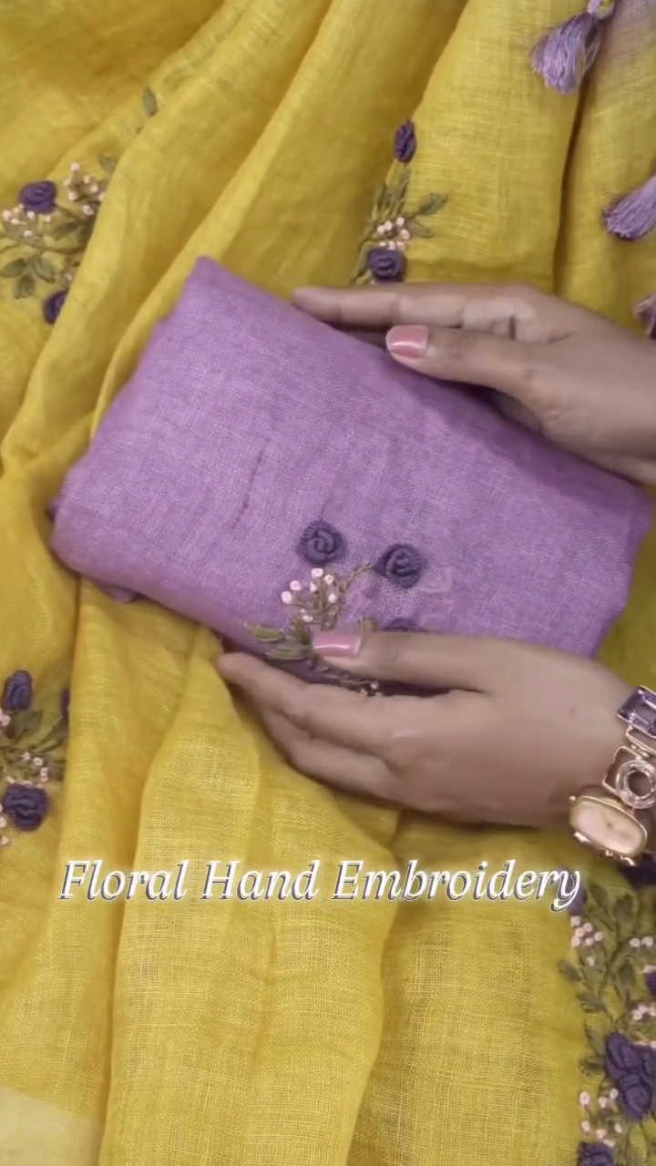 Sunshine Yellow Embroidered Saree