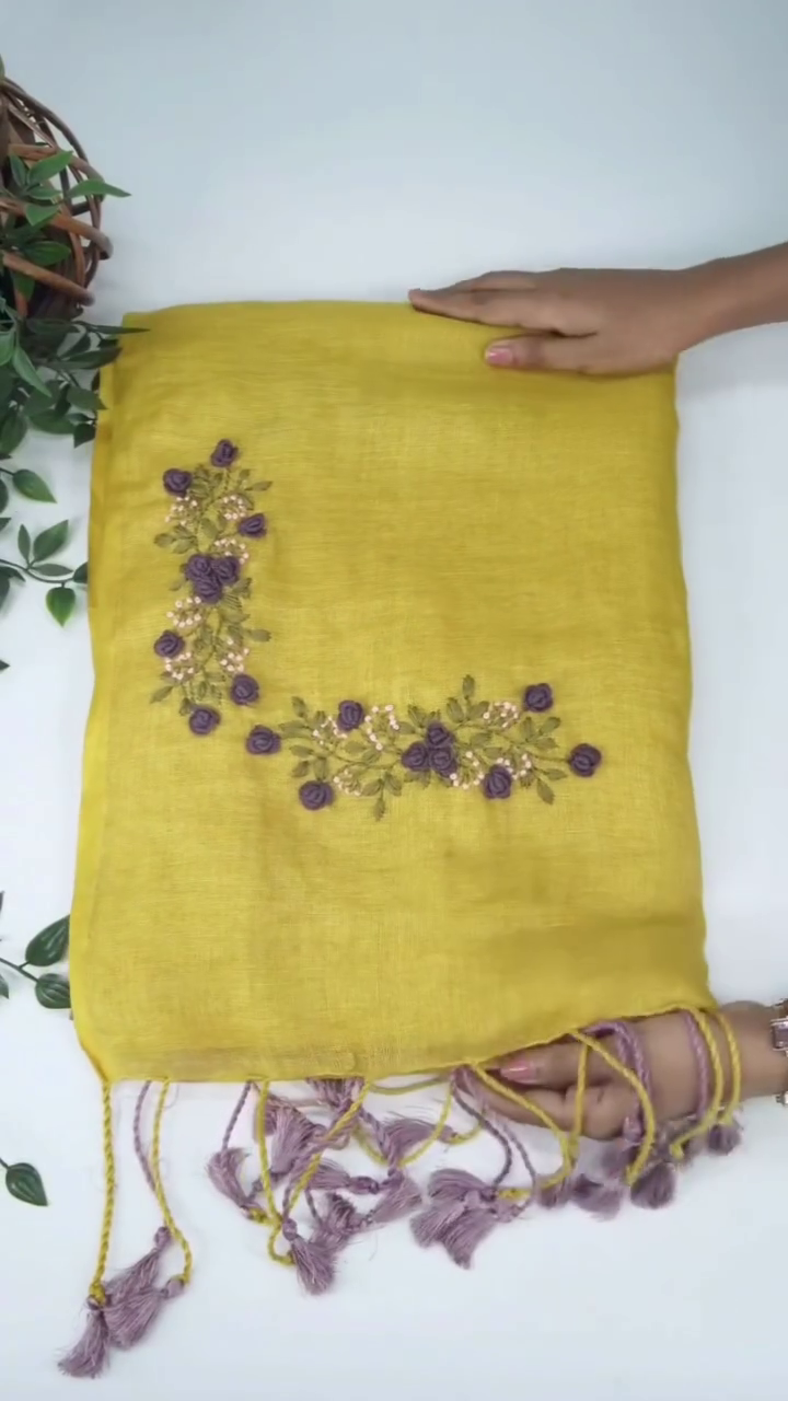 Sunshine Yellow Embroidered Saree