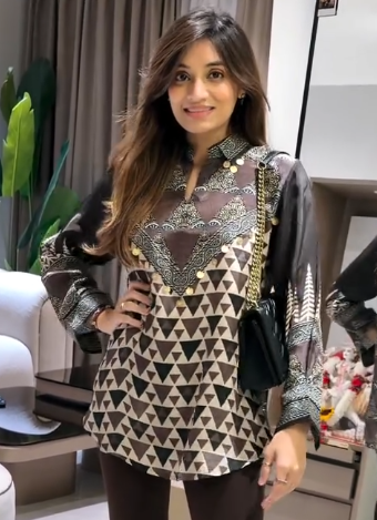 Elegant Olive Green Printed Shirt