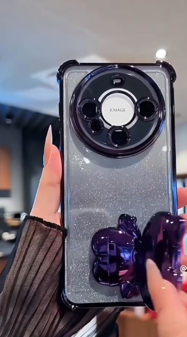 Luxury Plated 3D Character Phone Case with Folding Stand & Hidden Mirror – Style Meets Function