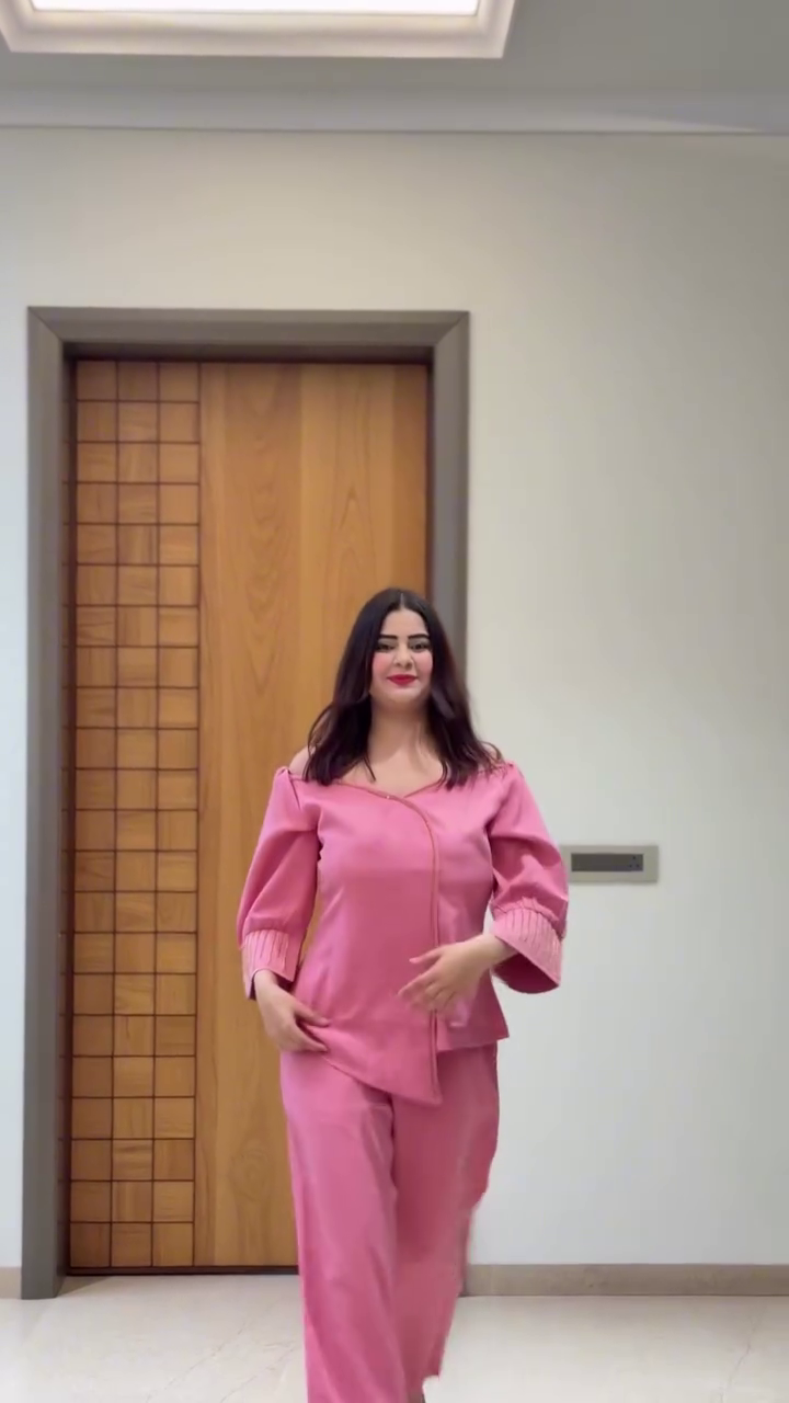 Women’s Pink Angrakha Cotton Stitched Co-Ord Set – Elegant Ethnic Comfort for Everyday Style