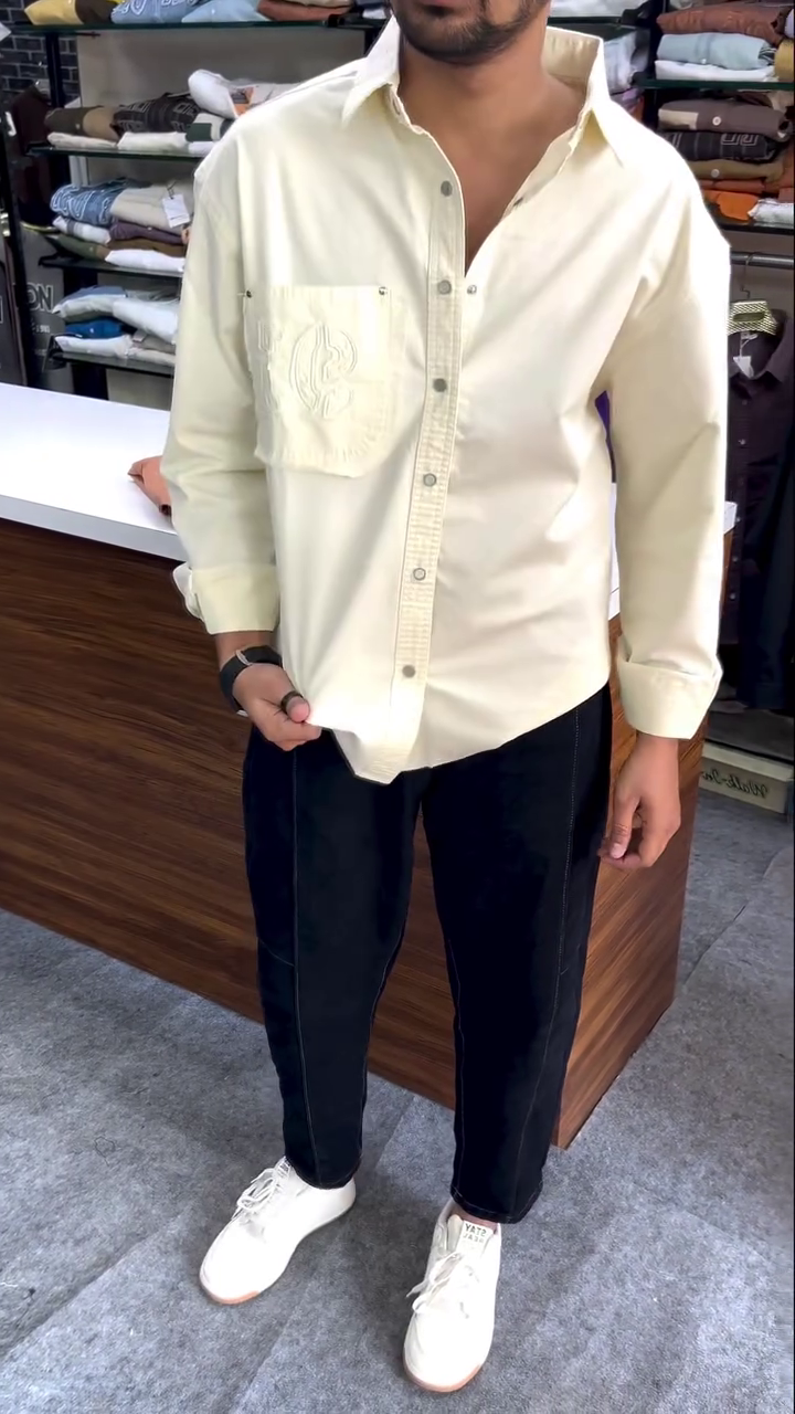 Bold Casual Style: Carrot Orange Cotton Shirt for a Modern Everyday Look