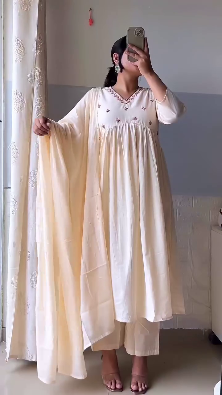 Elegant Blue & White Ethnic Anarkali Set with Dupatta – Graceful Festive & Casual Wear 💙