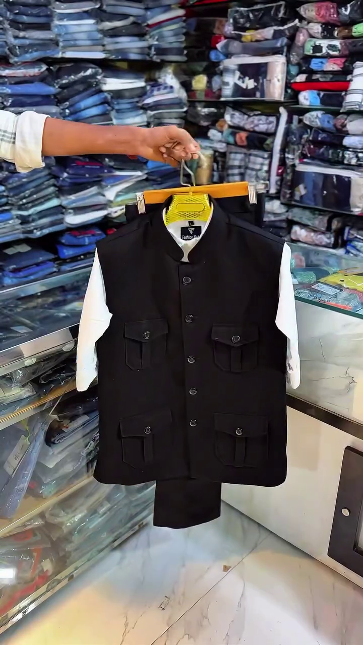 Ethnic Waistcoat Set – Classic Grey Nehru Jacket with Kurta Pajama 👦✨