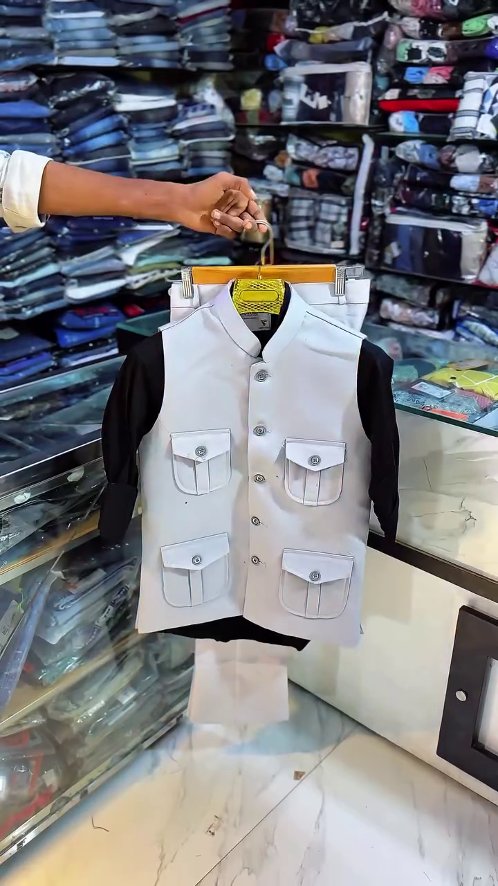 Ethnic Waistcoat Set – Classic Grey Nehru Jacket with Kurta Pajama 👦✨