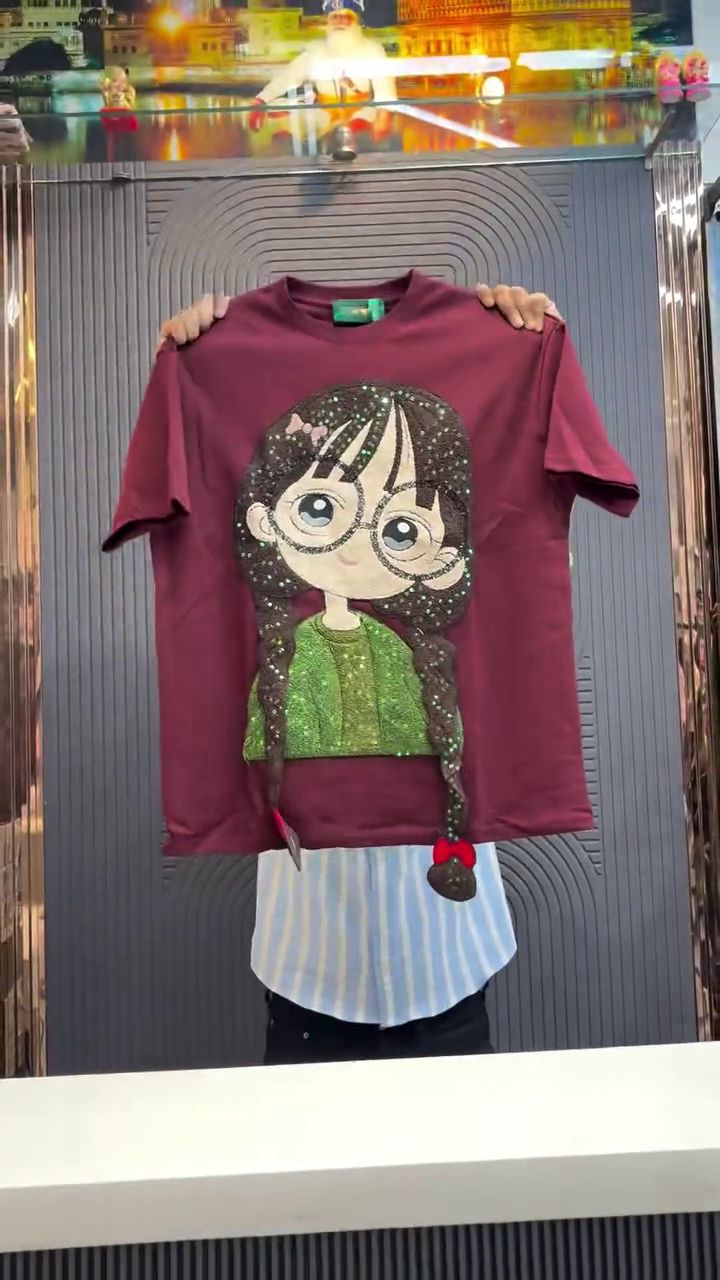 Playful Pop: Yellow T-Shirt with Eye-Catching 3D Cartoon Graphic