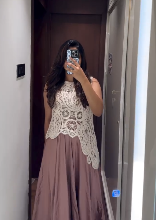 Timeless Grace: White Lace Top & Flowing Maxi Skirt Co-ord Set