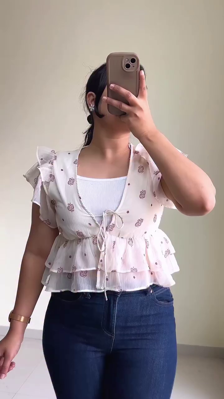 Chic & Feminine: Green Schiffli Peplum Top