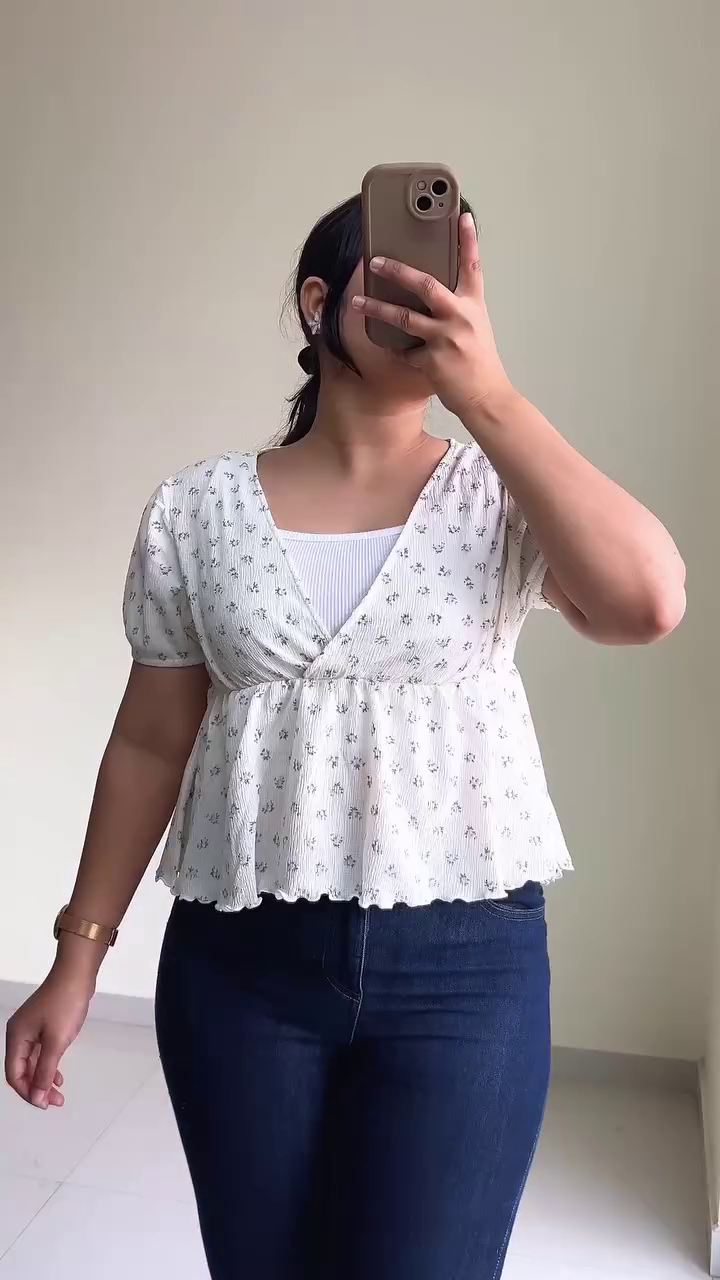 Chic & Feminine: Green Schiffli Peplum Top