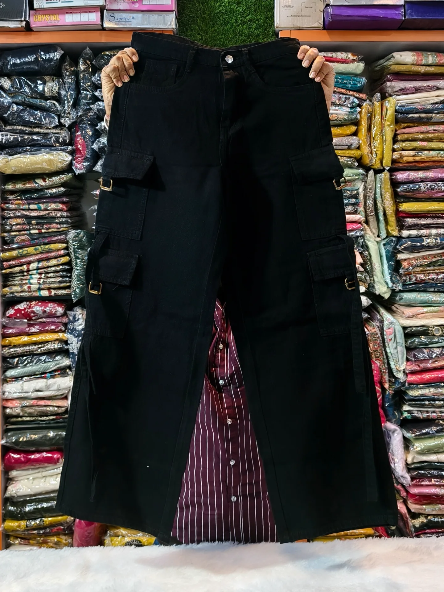 Women Cargo Jeans | High Rise Stretchable Baggy Wide Leg Denim 👖✨