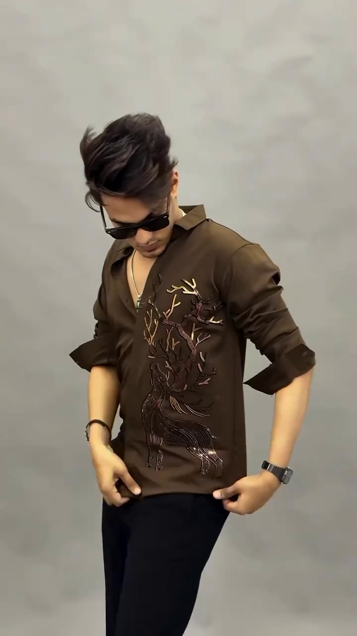 Sleek & Versatile: Classic Black Button-Up Shirt for Men