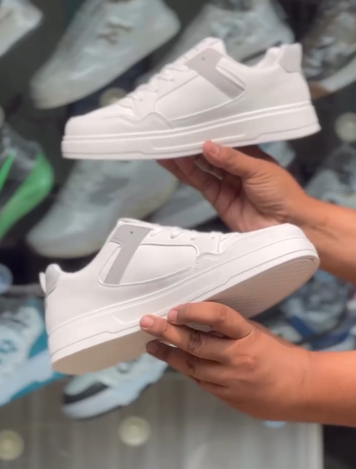 Sleek & Versatile: White and Grey Sneakers